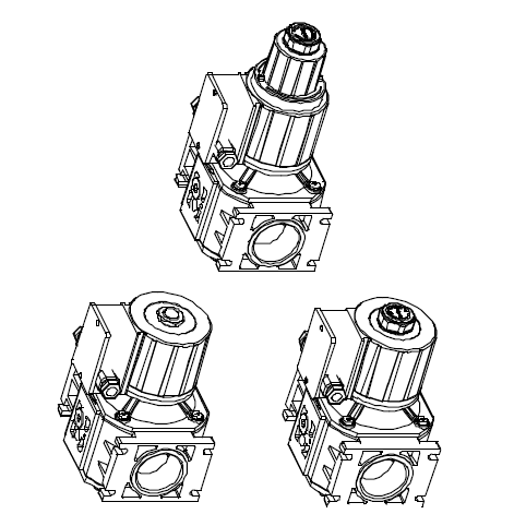 SOLENOIID GAS VALVES WIITH 1 CONNECTIIONS AND OPERATIING PRESSURE UP TO 200mbarr..