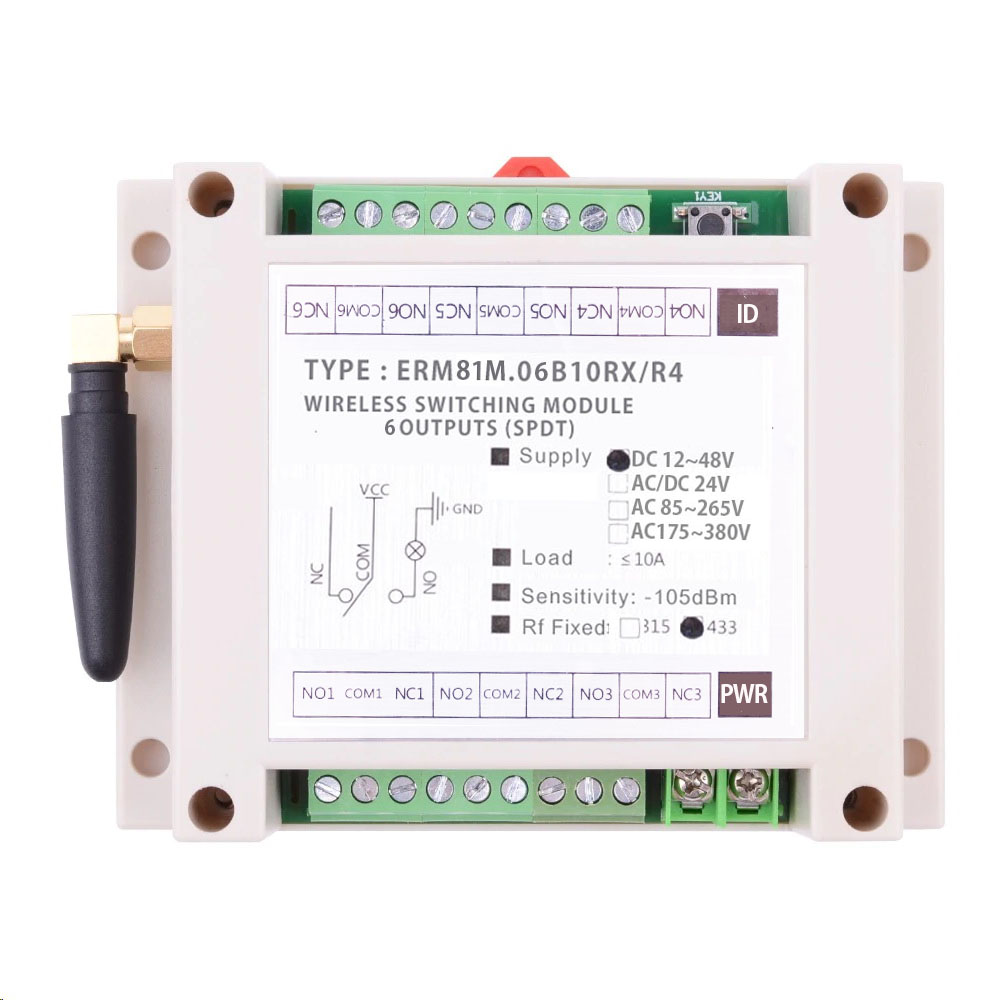 ERM81M.06B10RX/XX  Ÿ   Ʈ ġ 6 ä,Է :12~48VDC 